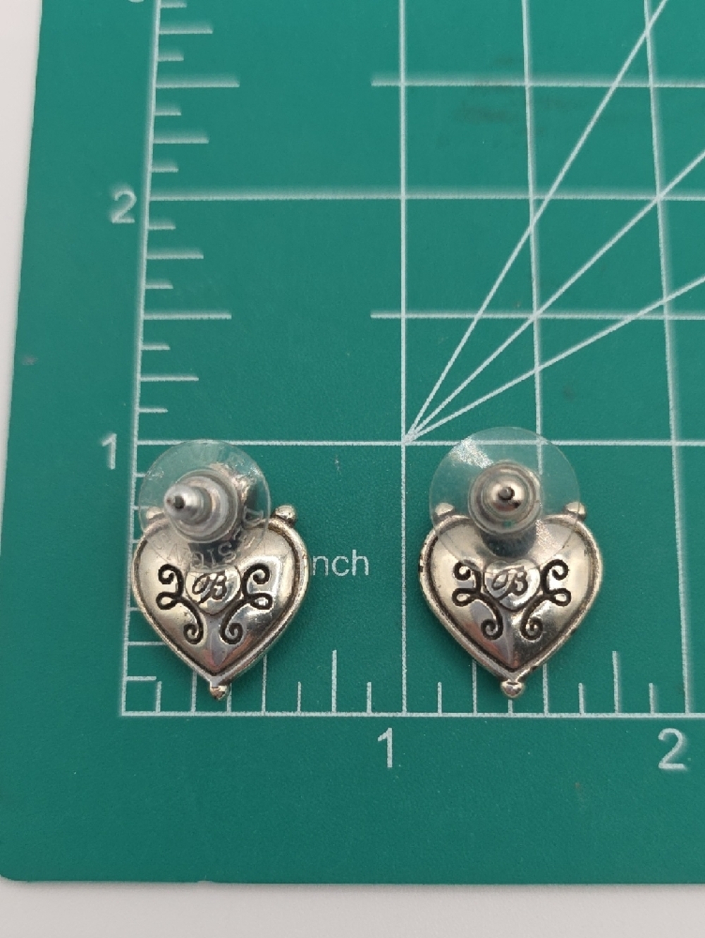Retired Brighton Puff Heart Sterling Silver Heart Filigree Earrings - Picture 7 of 7